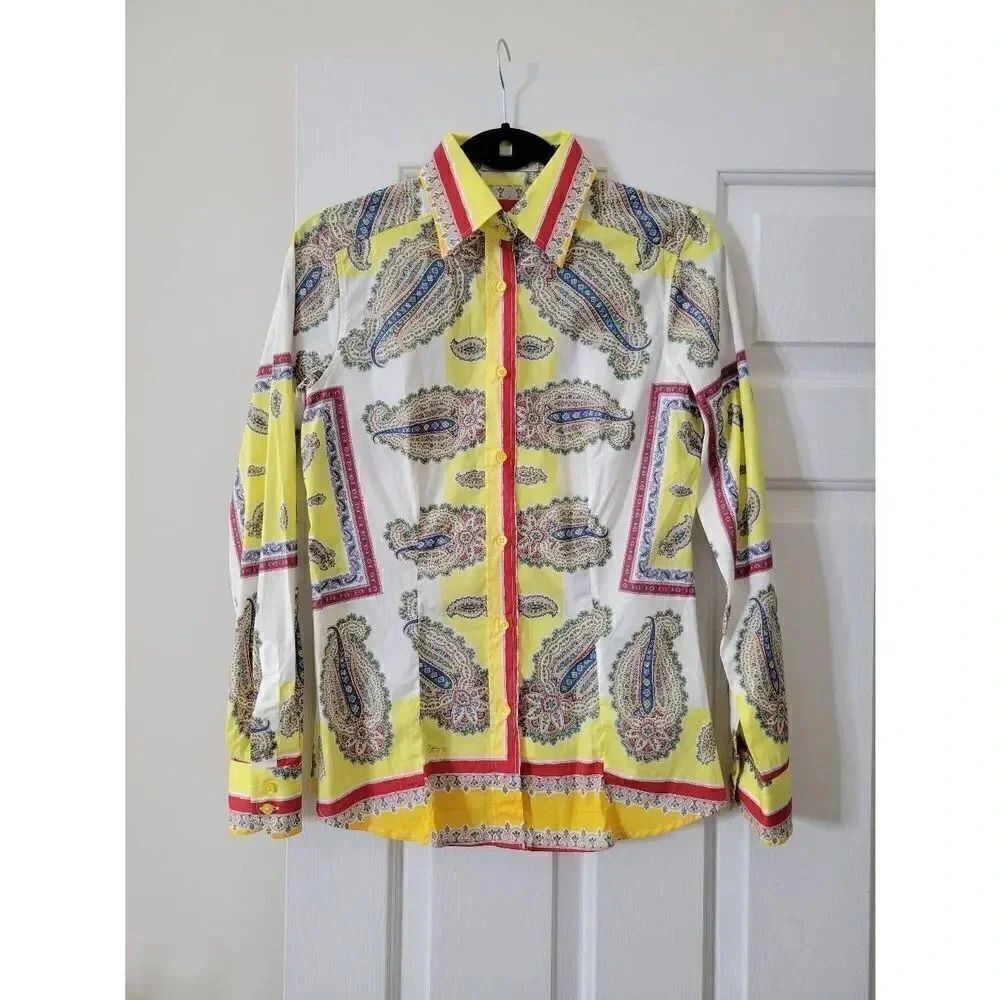 ETRO paisley cotton button down shirt 42, US 6